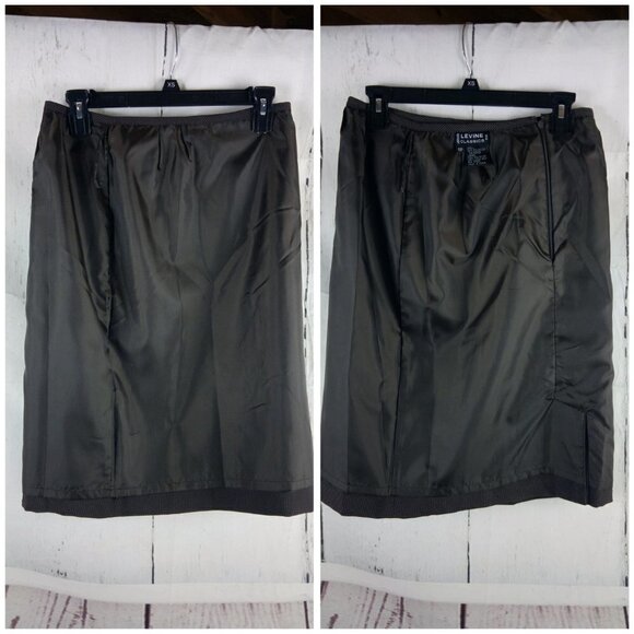 Larry Levine Classics Women's 10P 2 Btn Brown Pinstripe 3pc Pants Skirt … - Picture 12 of 16